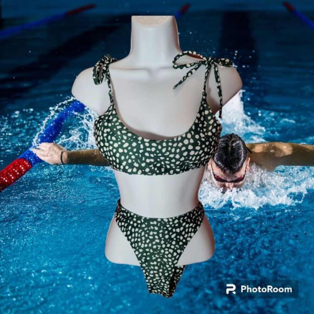 Zaful Green/White  Bikini Women's‎ Size 8 (H94)